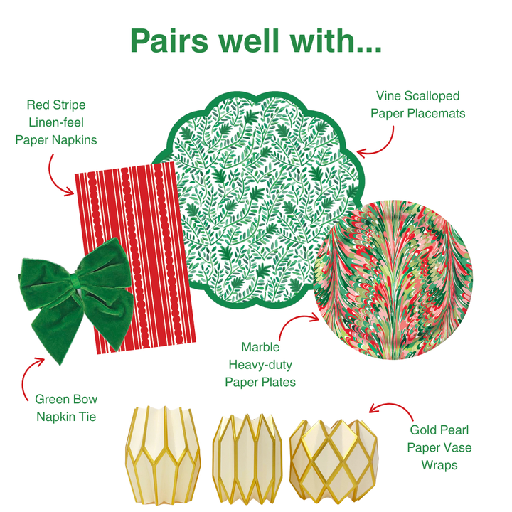 Christmas Marble Heavy Duty Paper Plate (10") | 8 Plates