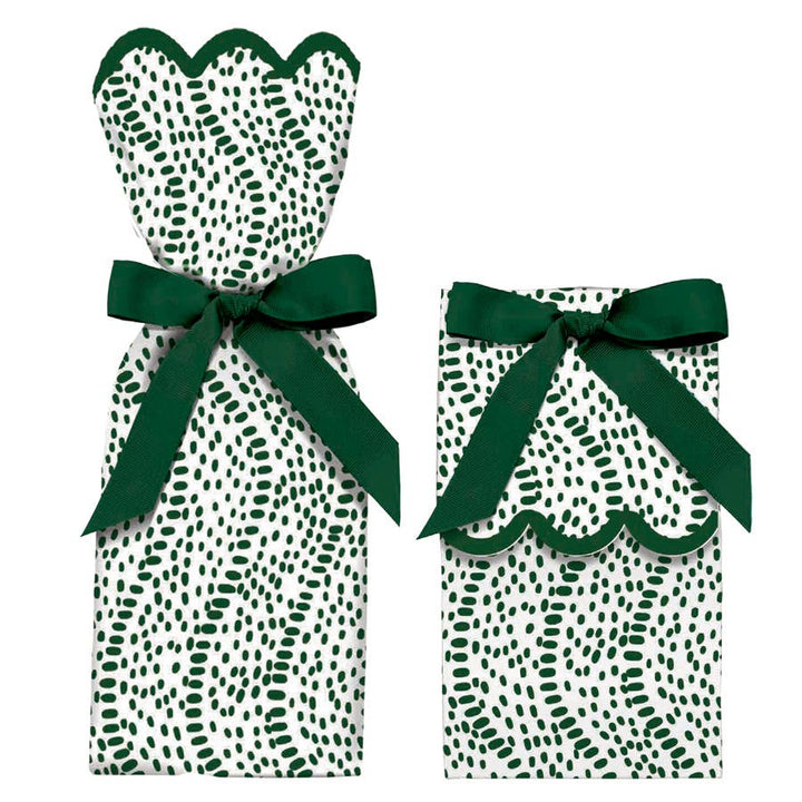 Green Dots Holiday Wine + Gift Bag Kit | Set of 6