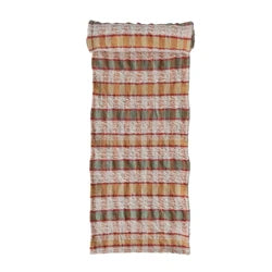 108"L x 14"W Woven Cotton Slub &amp; Wool Striped Table Runner