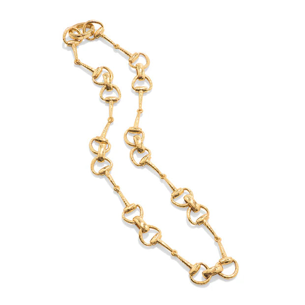 Equestrian Snaffle Bit Chain Necklace in Gold