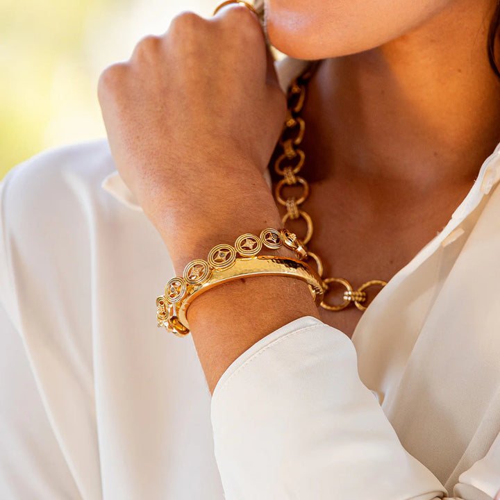 Monique Hinged Bangle, Clear CZ