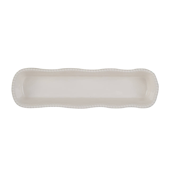 Certified International - Perlette Cream - HW Melamine Cracker Tray 12.875in x 3.5in