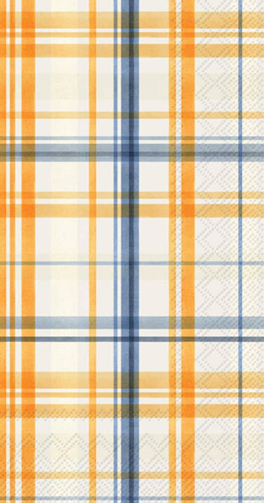 Pumpkin Plaid Guest Towels Set of 16