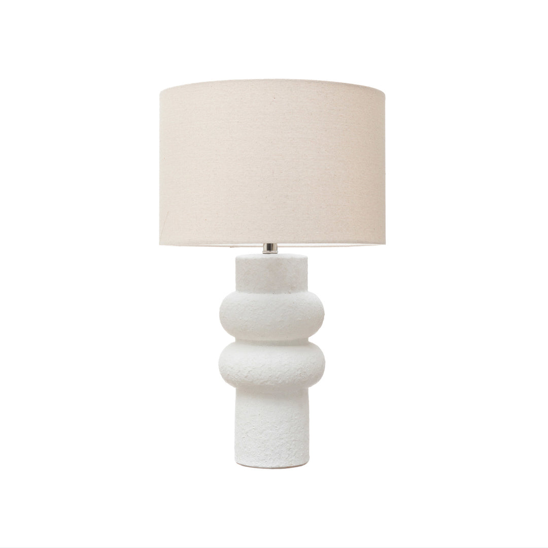 Stoneware Table Lamp with Linen Shade