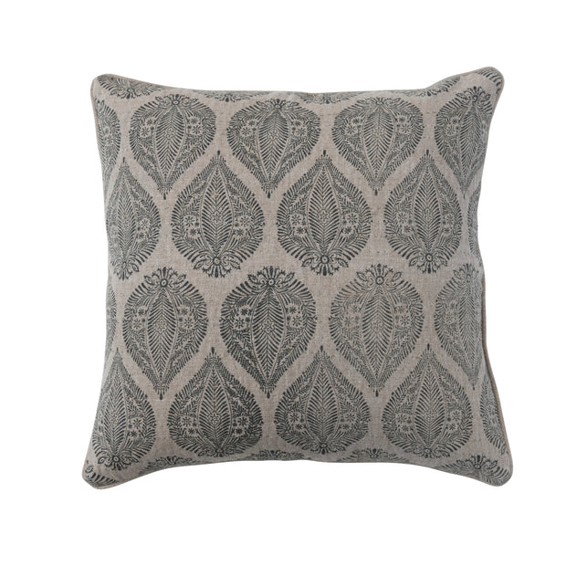 Linen & Cotton Pillow with Paisley Pattern