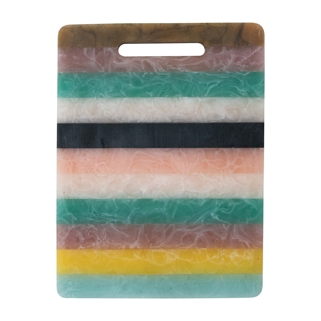 Marbled Resin Striped Cheese/Serving Board w/ Handle (Each One Will Vary)