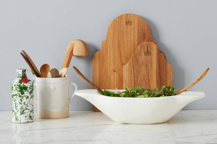 Euro Large Serving Spoon Set of 2, Fruitwood