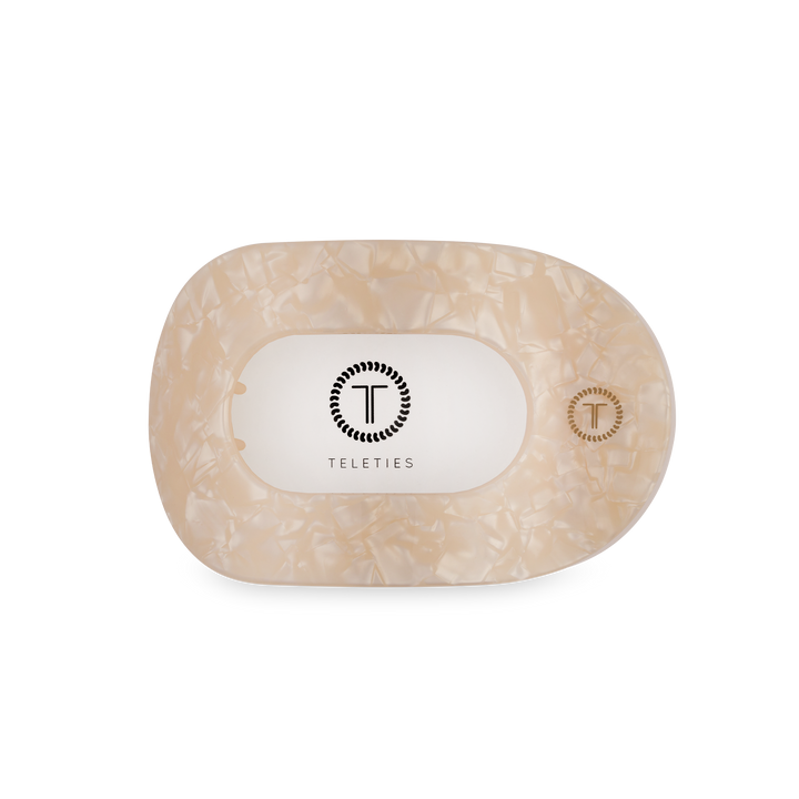 TELETIES - Flat Round Hair Clip | Medium | Soft Surf
