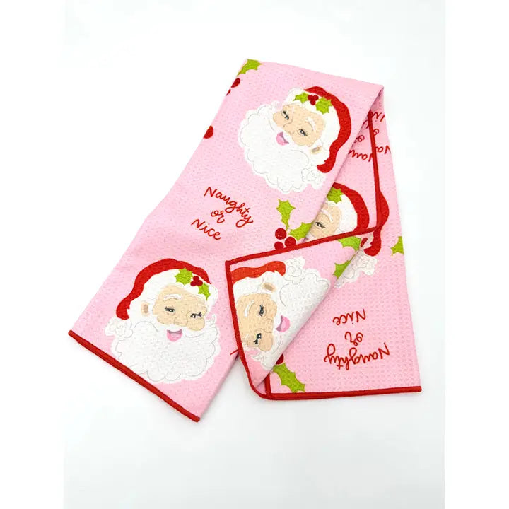 Naughty or Nice Microfiber Tea Towel