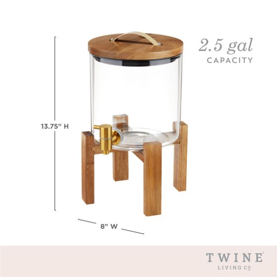 Wood and Glass Drink Dispenser