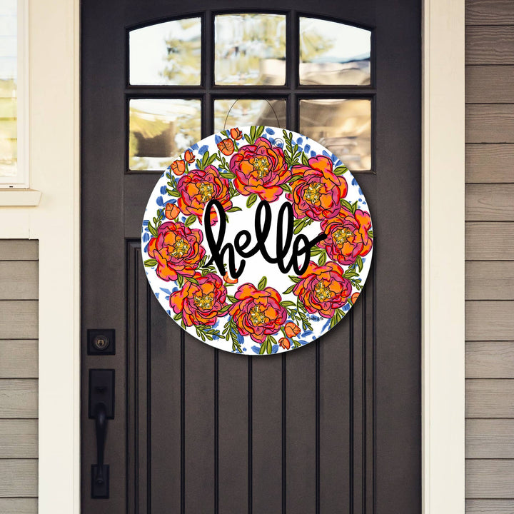 Baxter & Me - Hello Peony Wreath Door Hanger