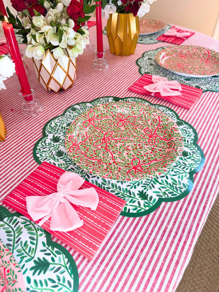 Holiday Bow Garden Heavy Duty Paper Plate (10") | 8 Plates