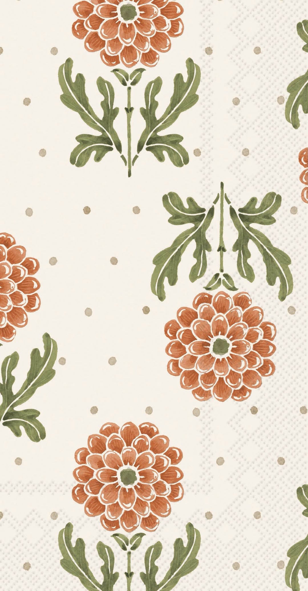 Orange Simple Flower Guest Towels Set of 16