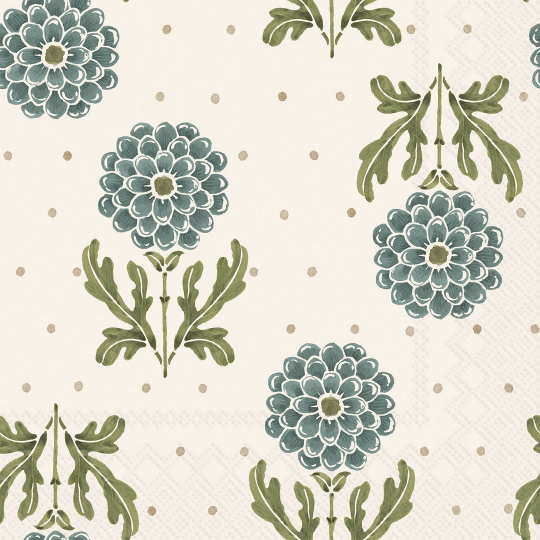 Blue Simple Flower Cocktail Napkins Set of 20