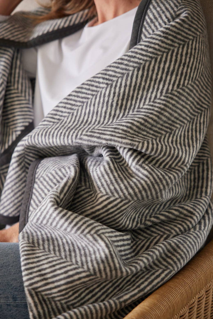 ChappyWrap - Harborview Herringbone Ash Midi Blanket