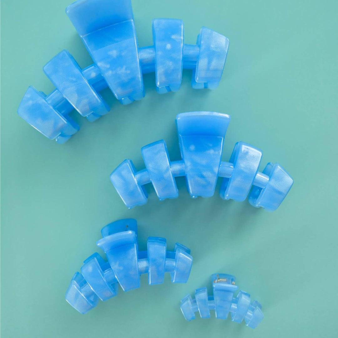 TELETIES - Classic Hair Clip | Large | Blue Lagoon