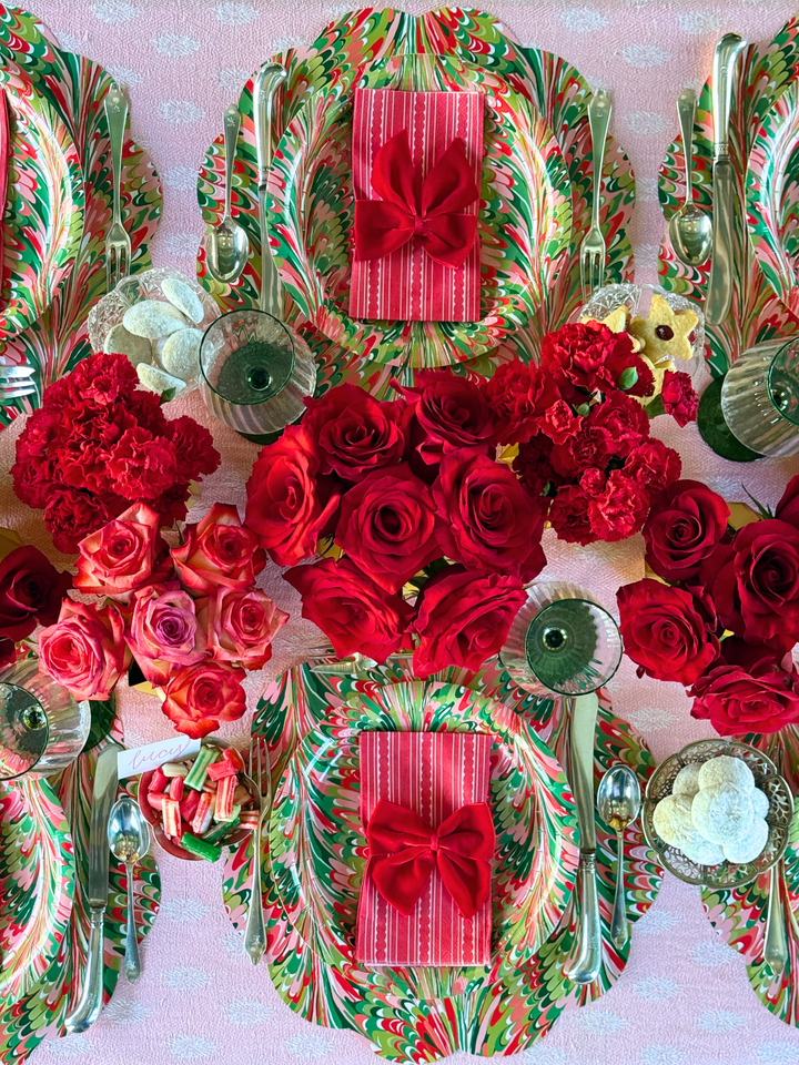 Christmas Marble Heavy Duty Paper Plate (10") | 8 Plates