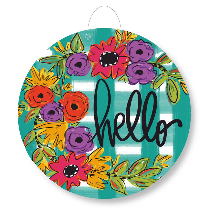 Baxter & Me - Hello Floral Door Hanger