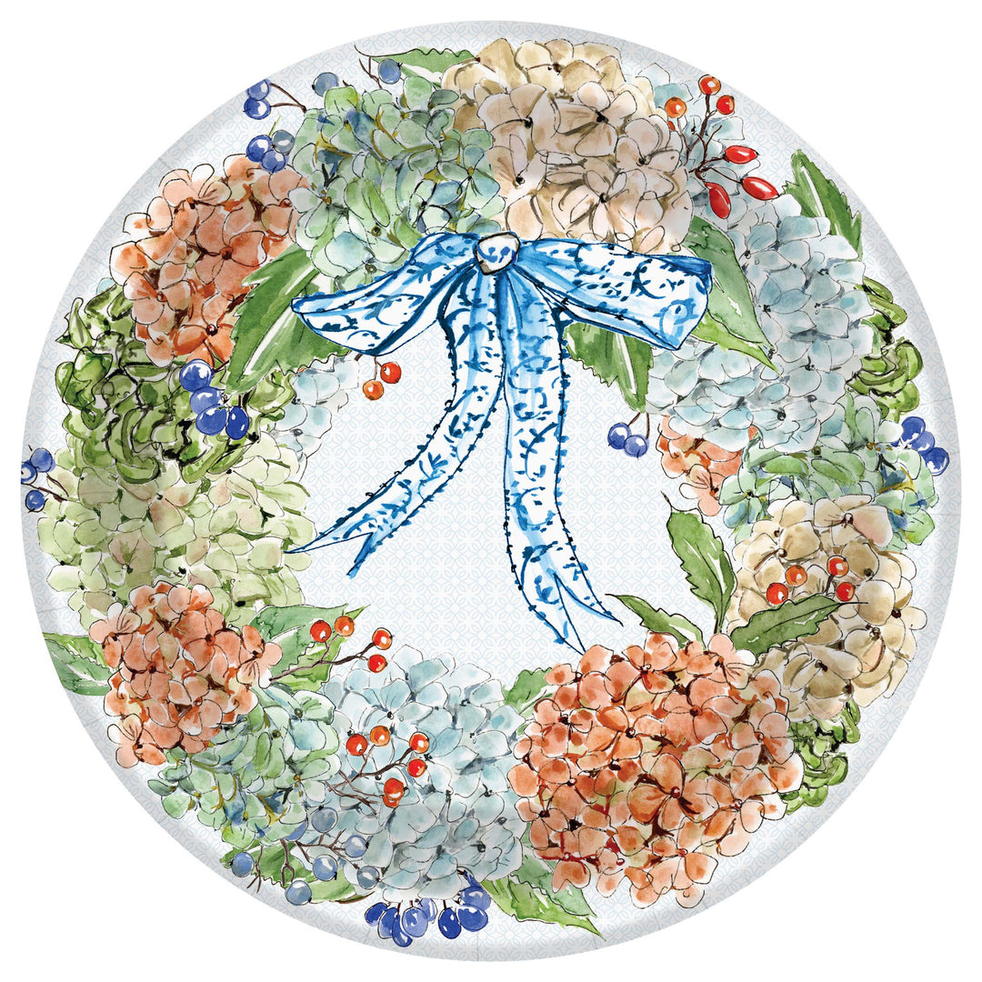 Fall Hydrangea 8-Inch Round Paper Plates Set of 8