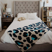 Blue Leopard Oversized Blanket