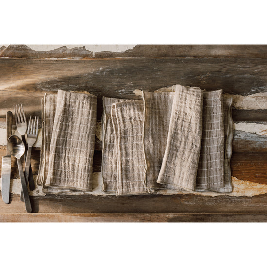 Dove Gray Double Weave Napkins, Set of 4