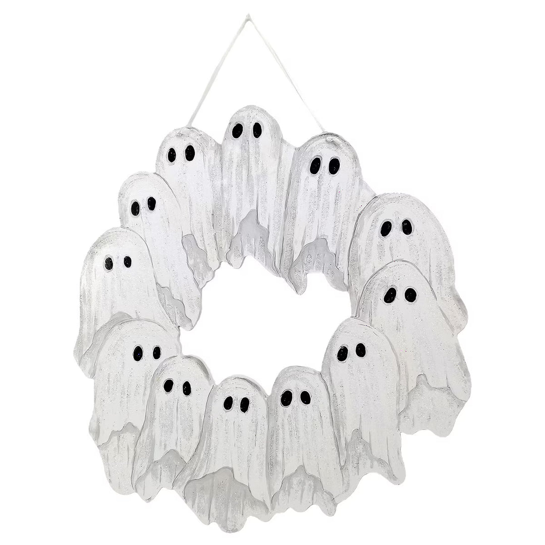 Ghost Wreath PVC Door Hanger