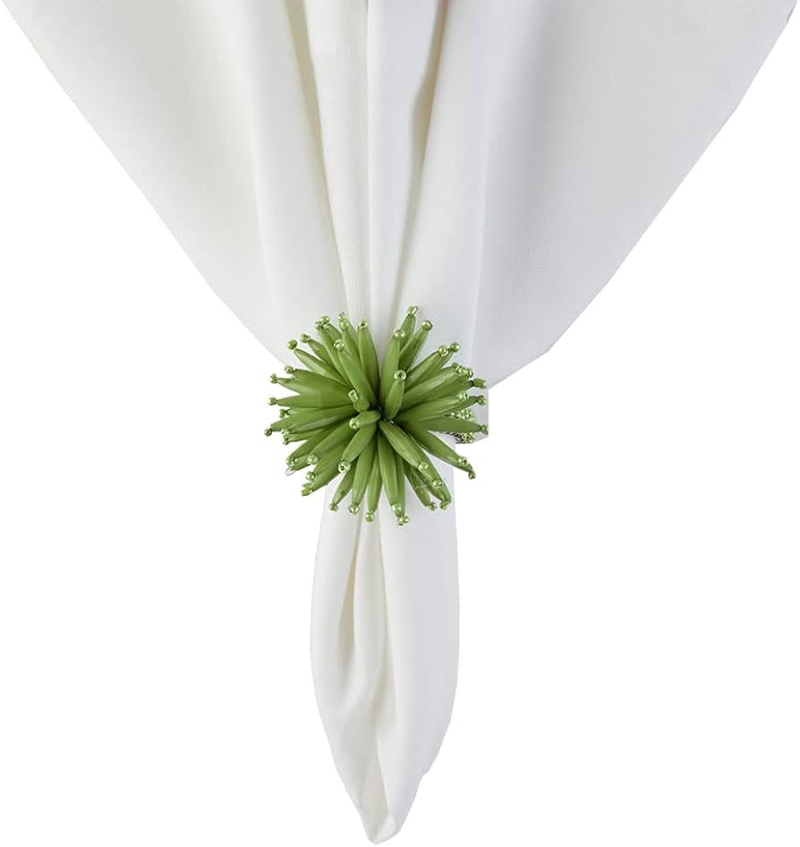 Beaded Green Napkin Ring