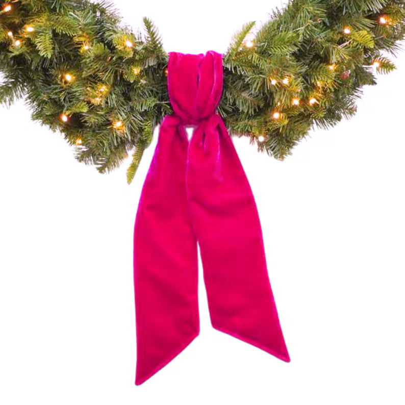 Velvet Wreath Sash - Hot Pink