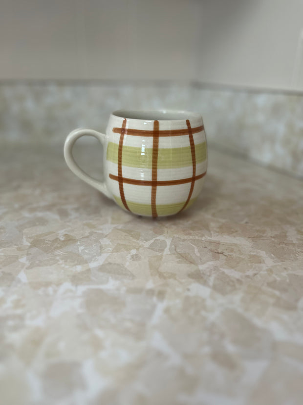 Plaid Stoneware Mug