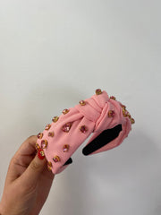 Pink w/ Pink Crystals Headband