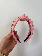 Pink w/ Pink Crystals Headband