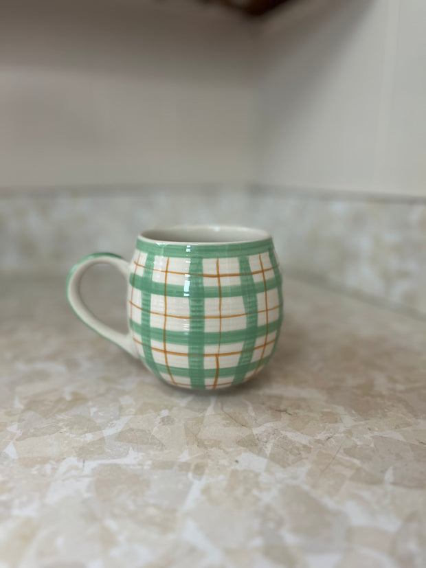 Plaid Stoneware Mug