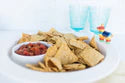 Nora Fleming chip & dip - pinstripes
