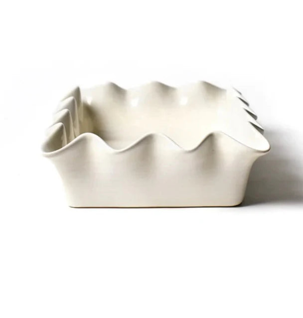Signature White Medium Ruffle Casserole