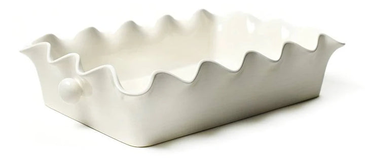 Signature White Large Ruffle Casserole