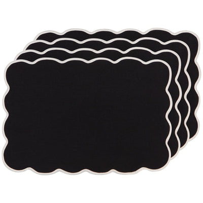 Black Florence Placemats, Set of 4