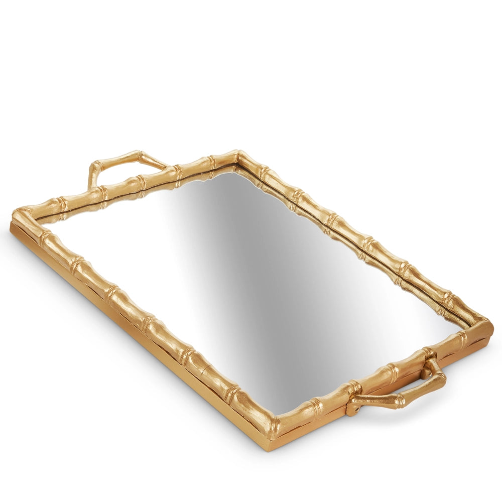 Gold Bamboo Mirror Tray Christmas