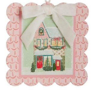 Snowflake Lane Scalloped Edge Ornament Christmas
