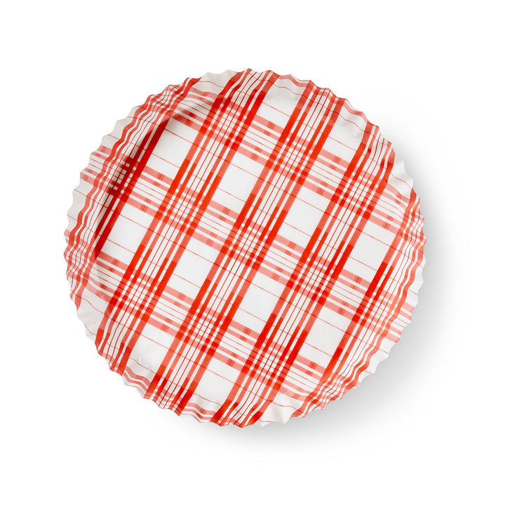 Red Plaid preformed plate liners