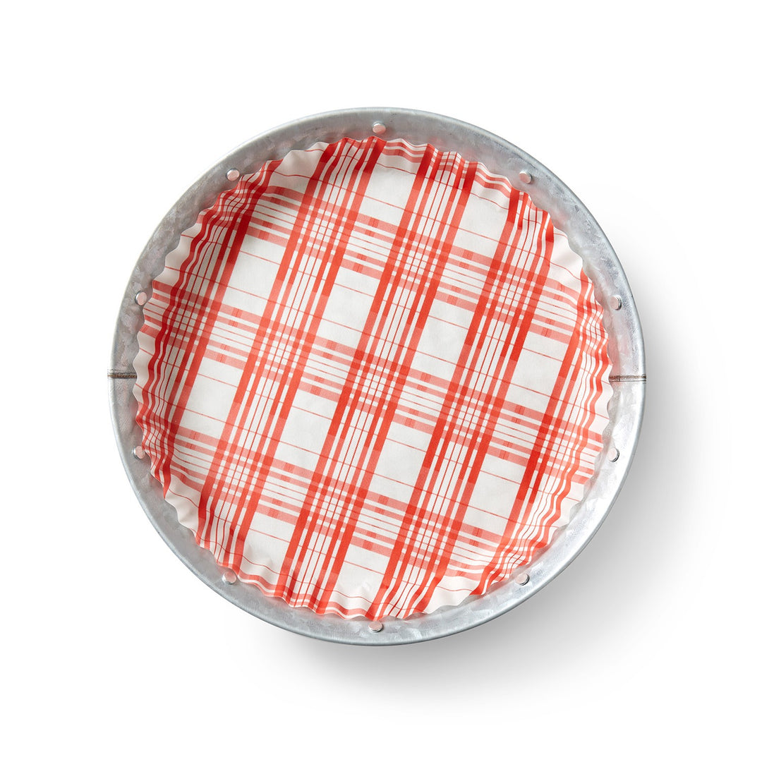 Red Plaid preformed plate liners
