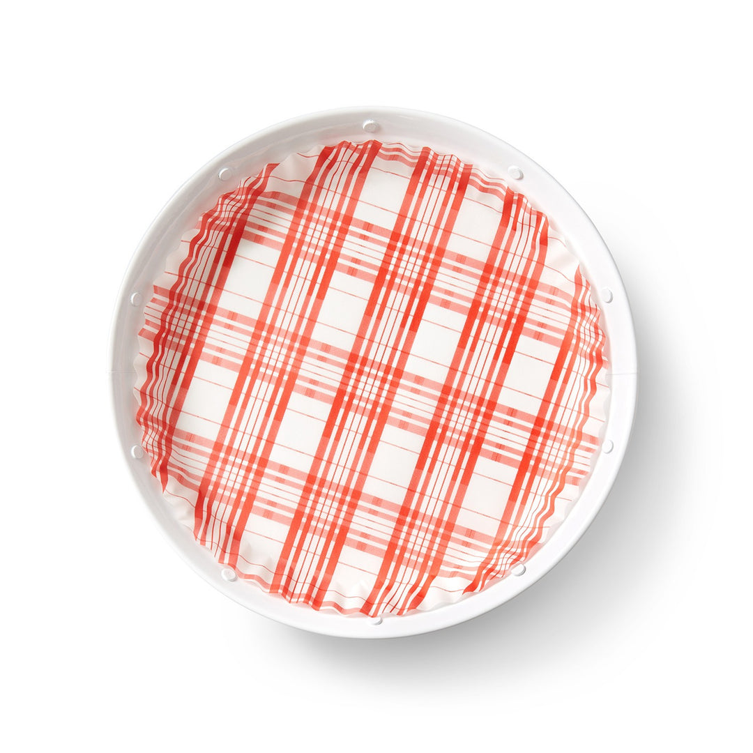 Red Plaid preformed plate liners