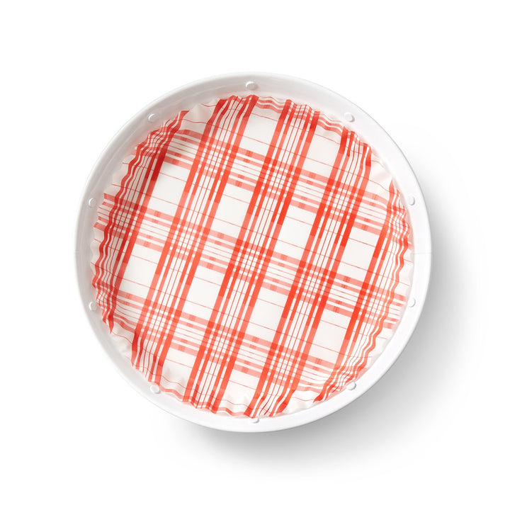 Red Plaid preformed plate liners