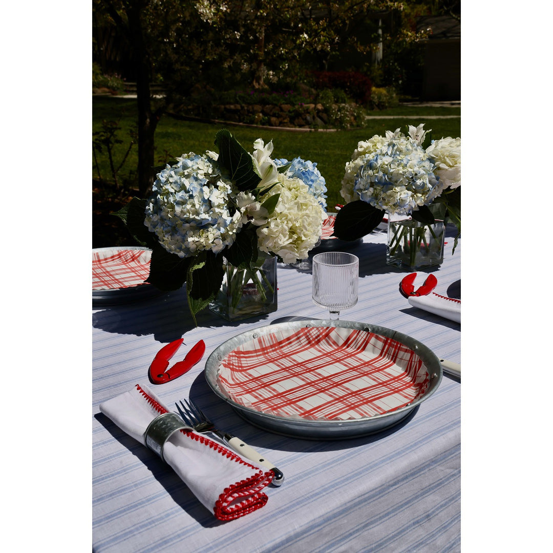 Red Plaid preformed plate liners