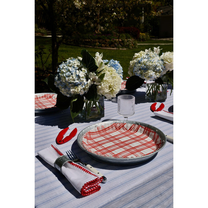 Red Plaid preformed plate liners