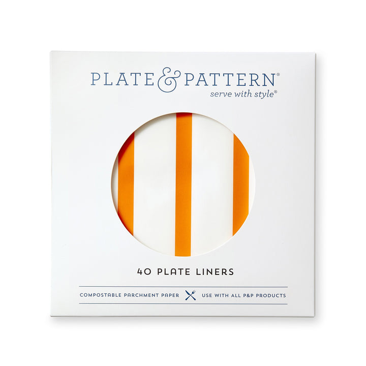 Bold Orange Stripes preformed plate liners