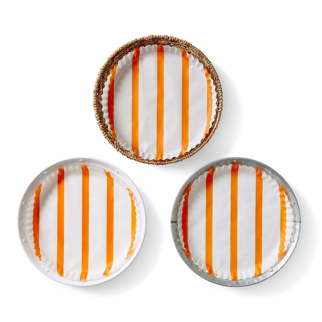 Bold Orange Stripes preformed plate liners