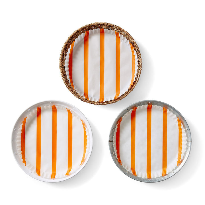 Bold Orange Stripes preformed plate liners
