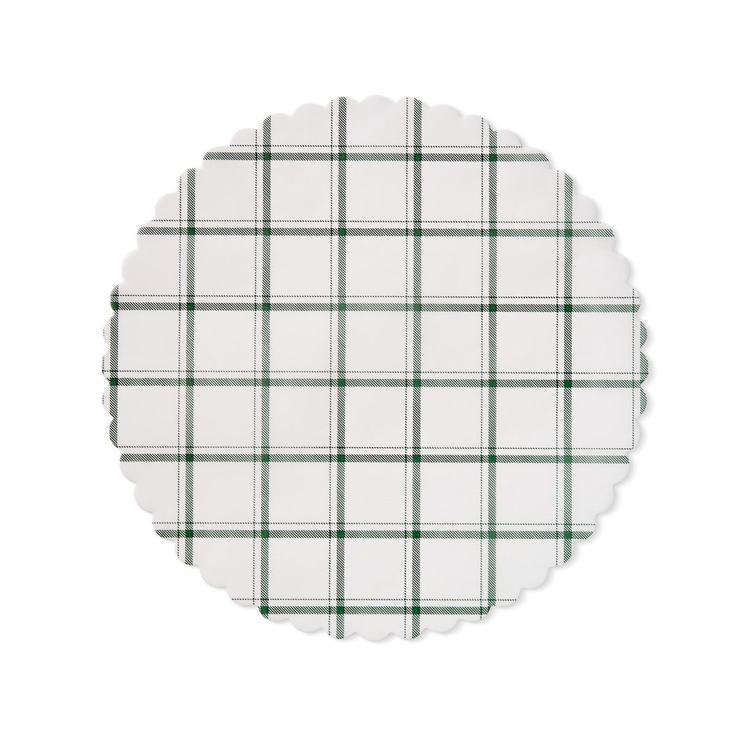 Tahoe Pine green plaid flat plate liners