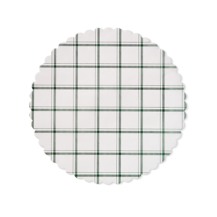 Tahoe Pine green plaid flat plate liners
