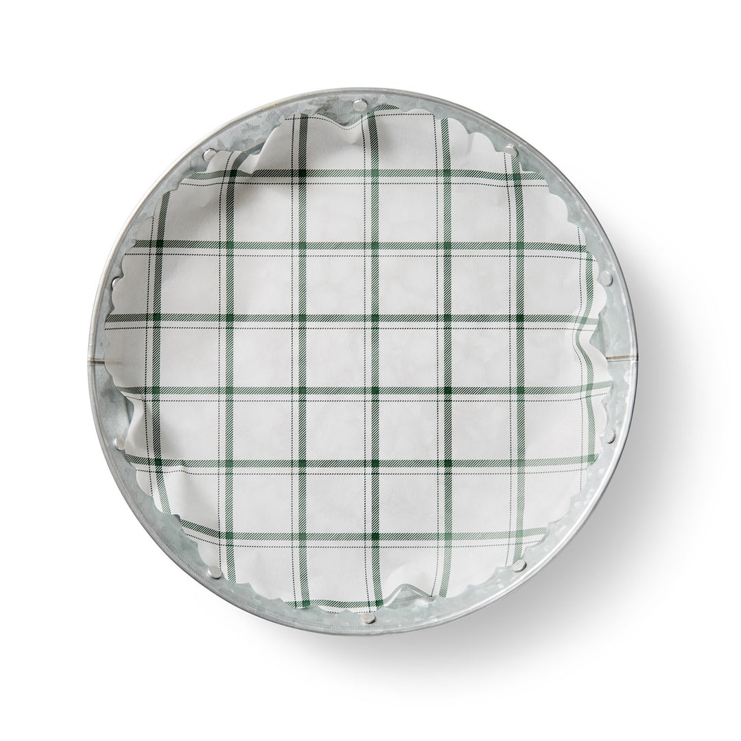 Tahoe Pine green plaid flat plate liners